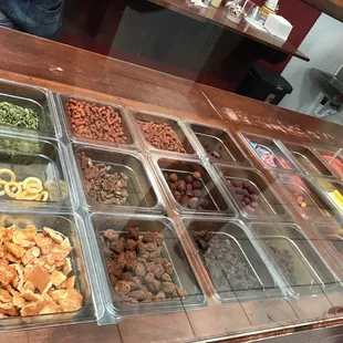 The bar offers so many choices for you to place into your cup. I always want everything. Lol