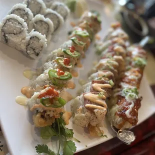 a variety of sushi