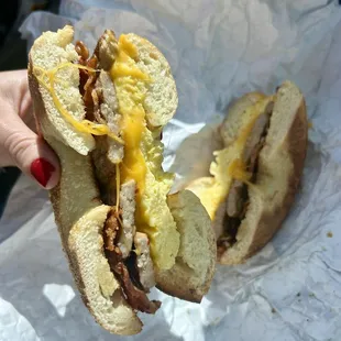 Bacon, sausage, egg and cheese