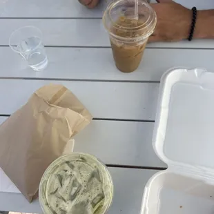 Vanilla Latte and Matcha Latte