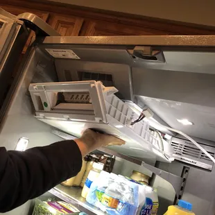 The tech came to replace the ice maker after 3.5 weeks and it was the wrong color and  the parts didn't fit .