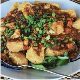 Chef Tony homemade silenced tofu with minced pork or chicken