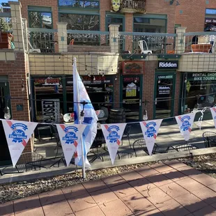 Outside. A little hard to find if you're not looking.