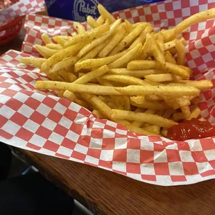 Hot and crispy. A bit too salty.