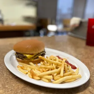 a plate of french fries