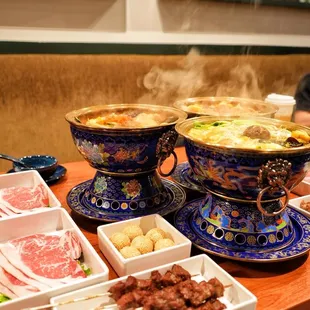 Hot pot, beef, lamb, dessert