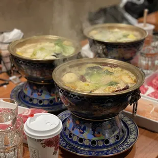 Hot pot (lamb, beef and chicken soup base)