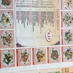 a chinese menu