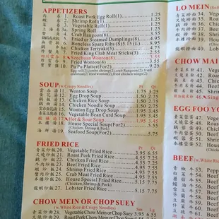 menu