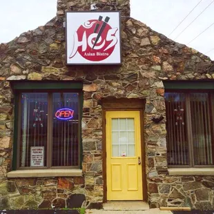 the front of the restaurant