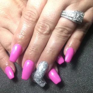 Acrylic with Gel polish