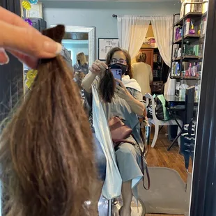 Getting my hair cut