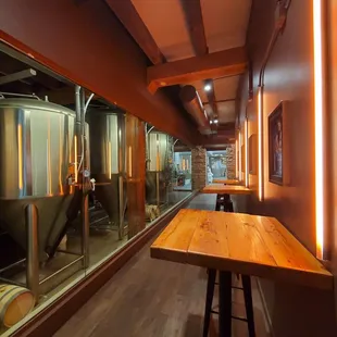 the interior of a brewery