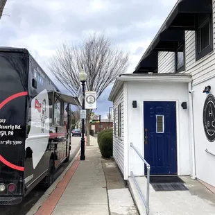 Bado's Pizza Truck outside Headley's Brewing ...