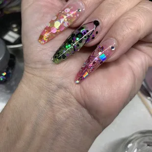 Just playing w/sone new glitters; by me/on me.