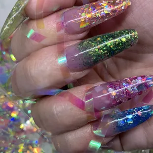 More experimenting w/new glitters; by me/on me.