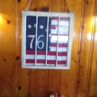 76 Flag on wall