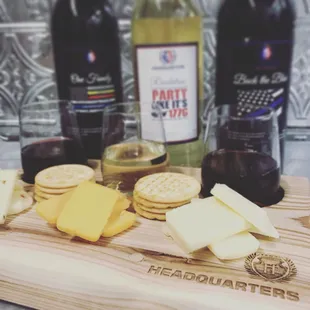Wine and cheese pairing trays
