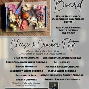 a variety of cheese and crackers