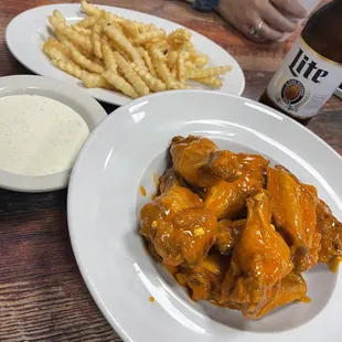 Hot wings and French fries