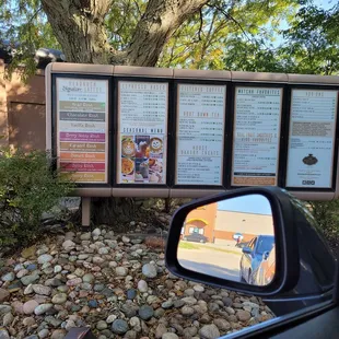 Menu board at Headrush Coffee on North Oak