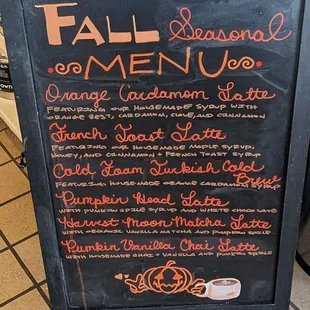 Fall menu