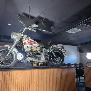 a motorcycle on display