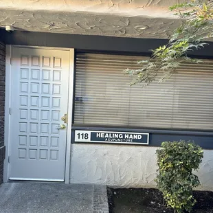 Sign on the front door