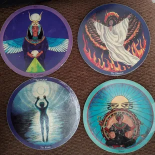 Tarot cards are used during an intuitive reading.