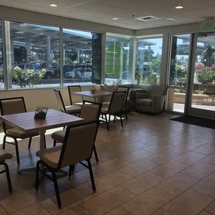 Some seating to the right when you walk in