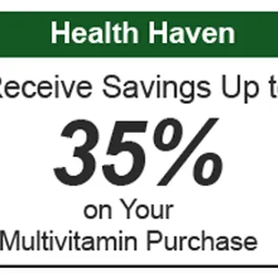 35 % on your multi - vitamin purchase