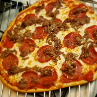 Probably 7 carbs in the whole pizza