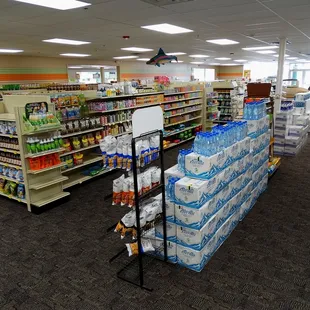 a variety of products in a store