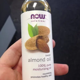 Almond oil for skin treatment? I'm gonna try it.
