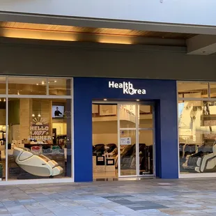 the entrance to a store