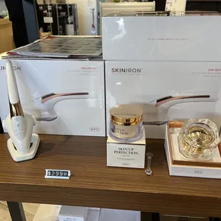 a display of skinion products