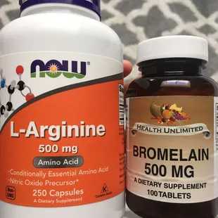 L Arginine and Bromelain.