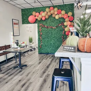 Balloon wall plus some seating