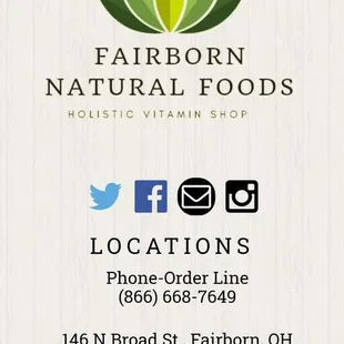 the logo for fairborns natural foods