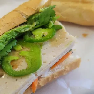 Traditional banh mi sandwich