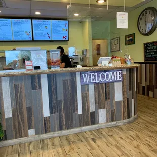 the front desk of a restaurant