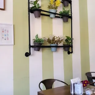 a table and chairs in a restaurant