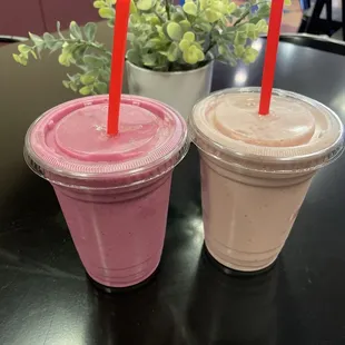 Pink Dragon (left) strawberry banana (right)