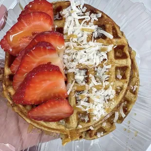 Protein waffles with my choice of toppings