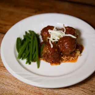meatballs and green beans