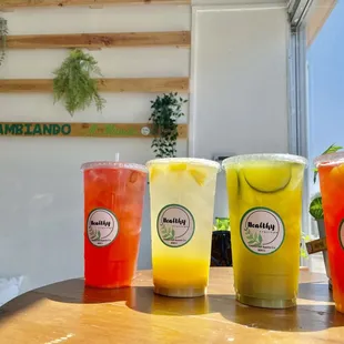 Detox options: Strawberry kiwi, pinapple, cucumber-lime, mixed fruits Chia seeds optional