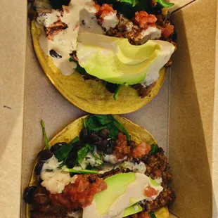 Nutrizo walnut sprouted sunflower seed tacos are damn good and filling here