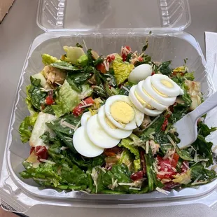 a salad with hard boiled eggs