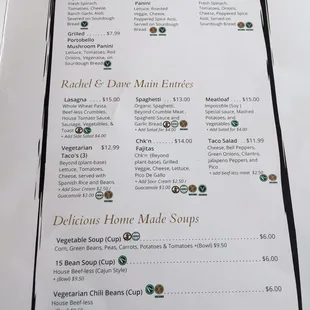 menu