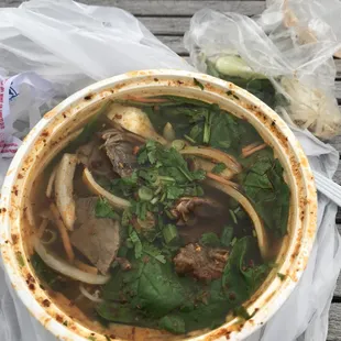 Beef Bun Bo Hue got spice lvl 8.  Great for a chilly day.